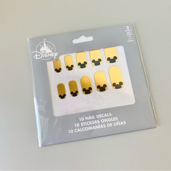 Gold Black Mickey Mouse Ears Nail Decals Stickers - Picture 1 of 2